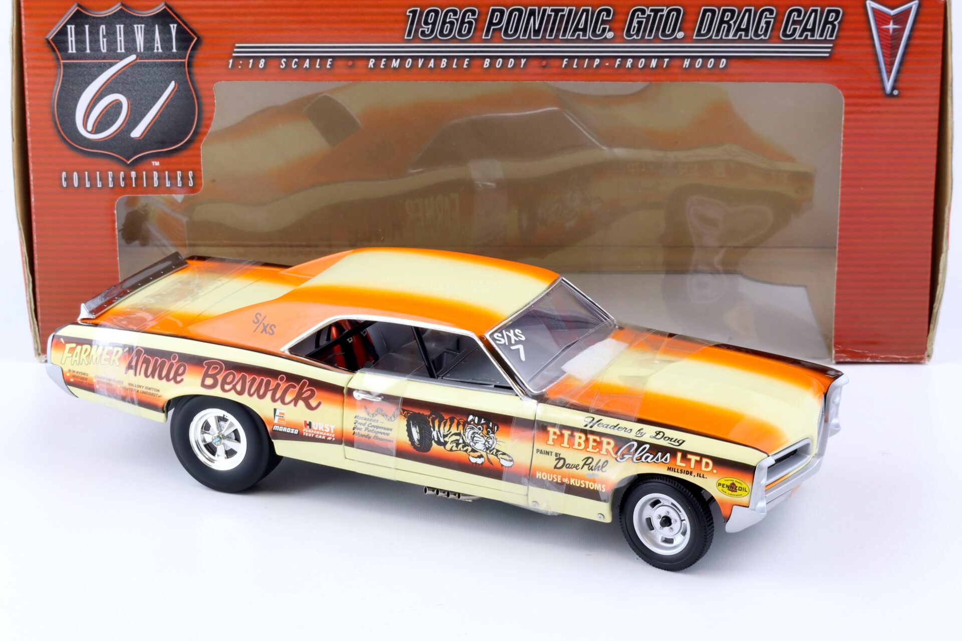 1:18 Highway61 Pontiac GTO Drag Car 1966 Farmer Arnie Beswick 50024