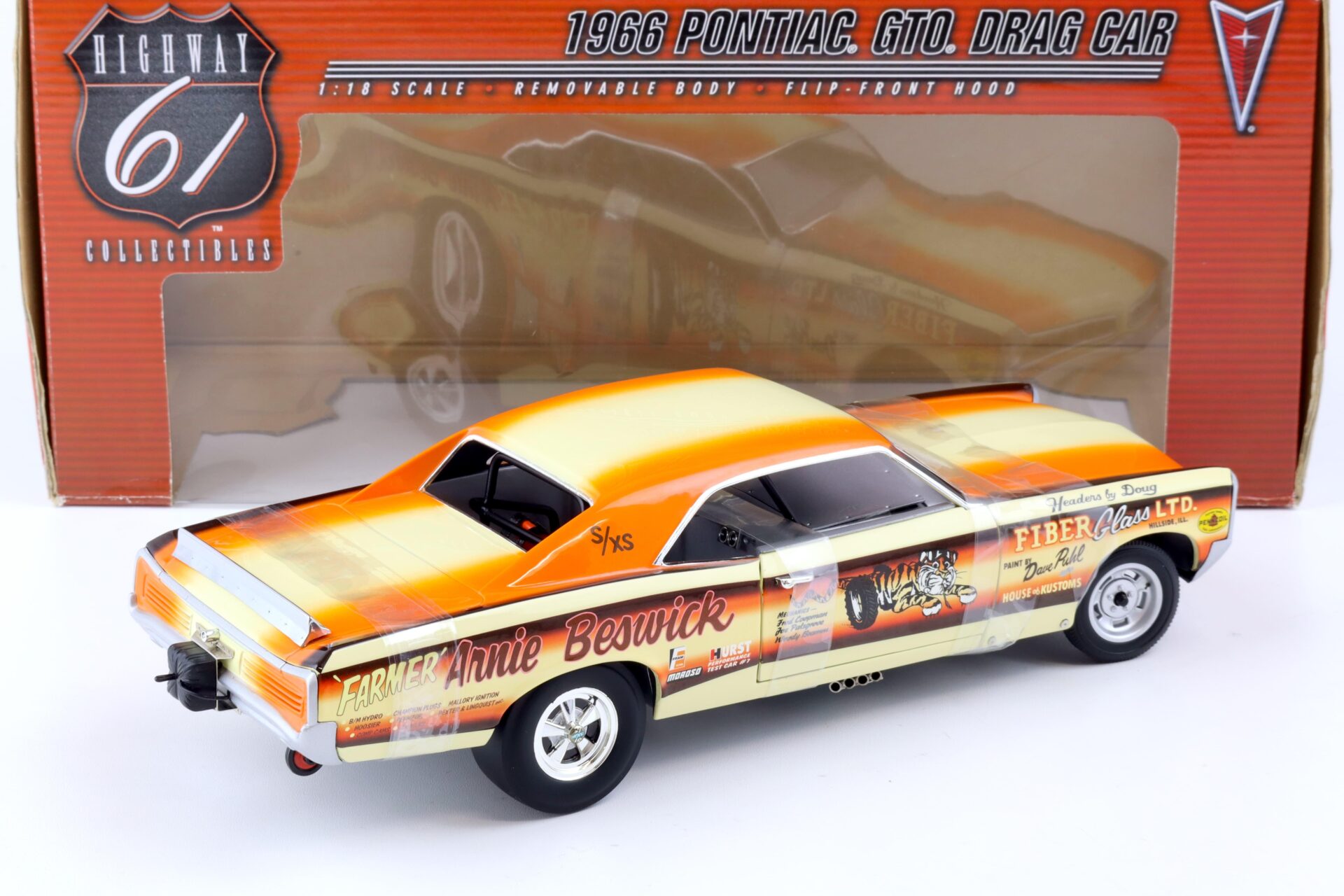 1:18 Highway61 Pontiac GTO Drag Car 1966 Farmer Arnie Beswick 50024