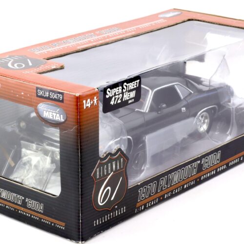 1:18 Highway61 Plymouth Cuda 427 Hemi Super Street Coupe 1970 black 50479