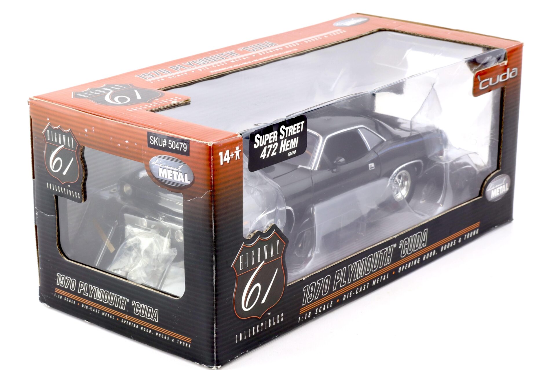 1:18 Highway61 Plymouth Cuda 427 Hemi Super Street Coupe 1970 black 50479