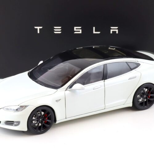 1:18 Original Tesla Model S P100D pearl white Diecast DEALER VERSION
