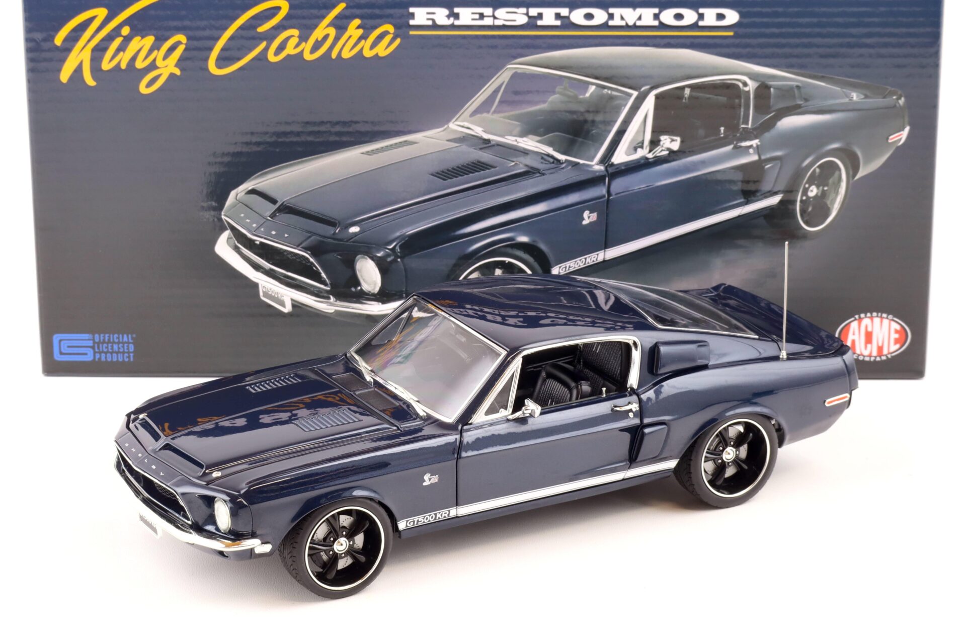 ID 87263 orig.jpg 1:18 ACME 1968 Shelby GT500KR Restomod Coupe King Cobra dark blue A1801843