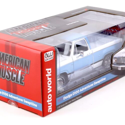 1:18 Auto World 1977 Dodge D100 Adventurer Sweptline Pickup light blue & white