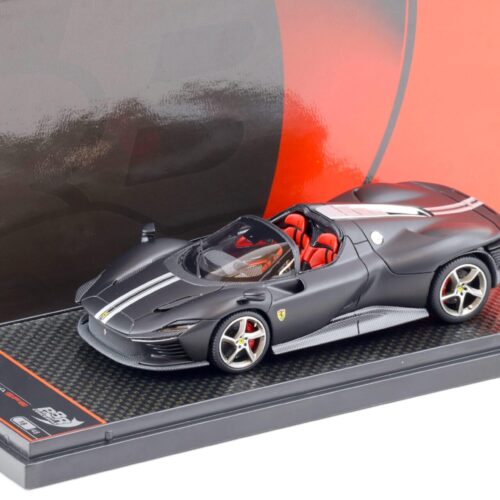 1:43 BBR Ferrari SP3 Daytona Serie Icona matt black/ silver stripes - Limited 48 pcs.