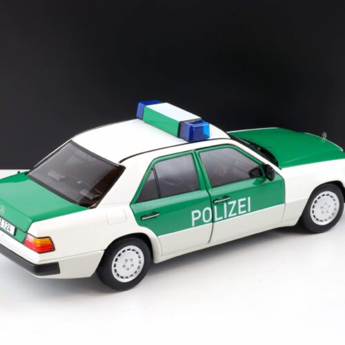 1:18 Norev Mercedes 230 E W124 Limousine 1992 POLIZEI white/ green DEALER VERSION