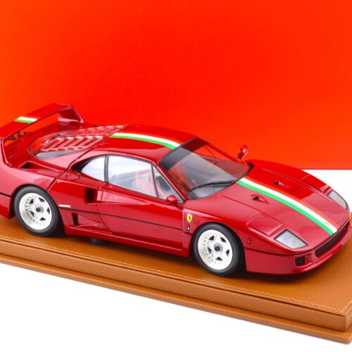 1:18 BBR Kyosho Ferrari F40 metallic red/ Italian Flag with Showcase - Limited 78 pcs.