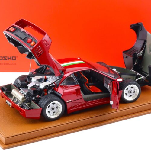 1:18 BBR Kyosho Ferrari F40 metallic red/ Italian Flag with Showcase - Limited 78 pcs.