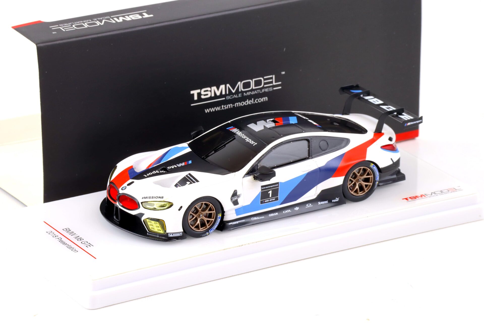 1:43 TSM Model BMW M8 GTE Coupe 2018 Presentation #1 white TSM430429