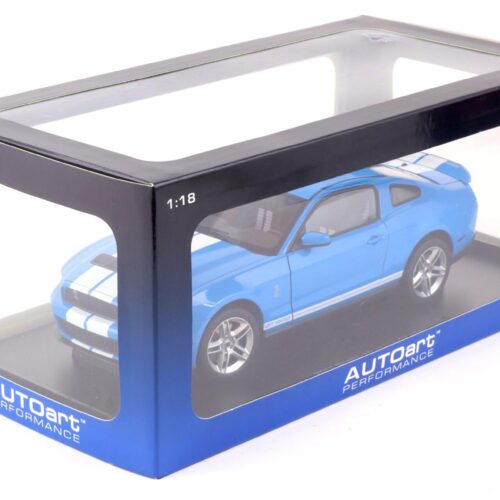 1:18 AUTOart 2010 Ford Shelby GT500 Coupe Grabber blue/ white stripes 72916 - Image 4