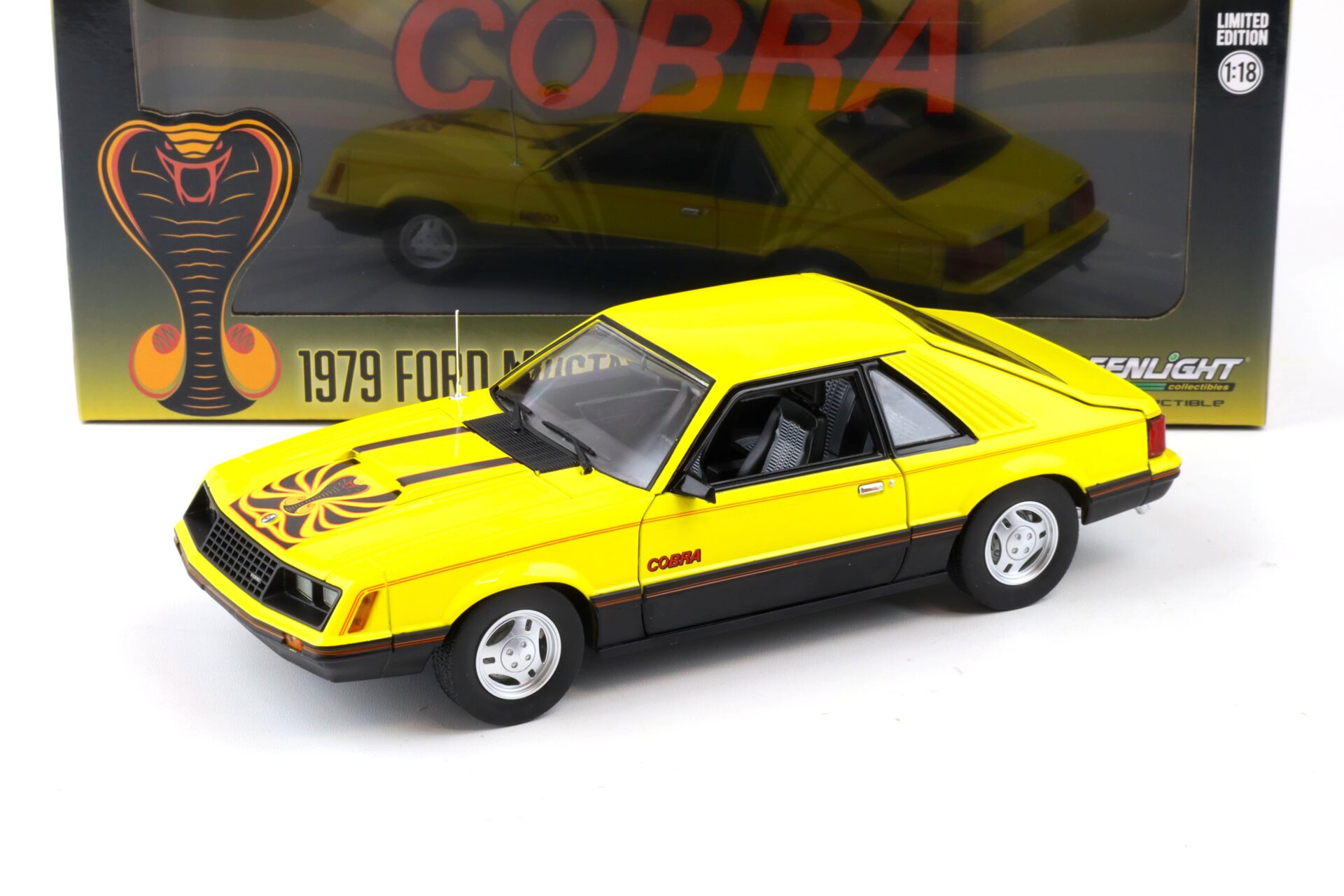 ID 88793 orig.jpg 1:18 Greenlight 1979 Ford Mustang Cobra Fastback Coupe bright yellow