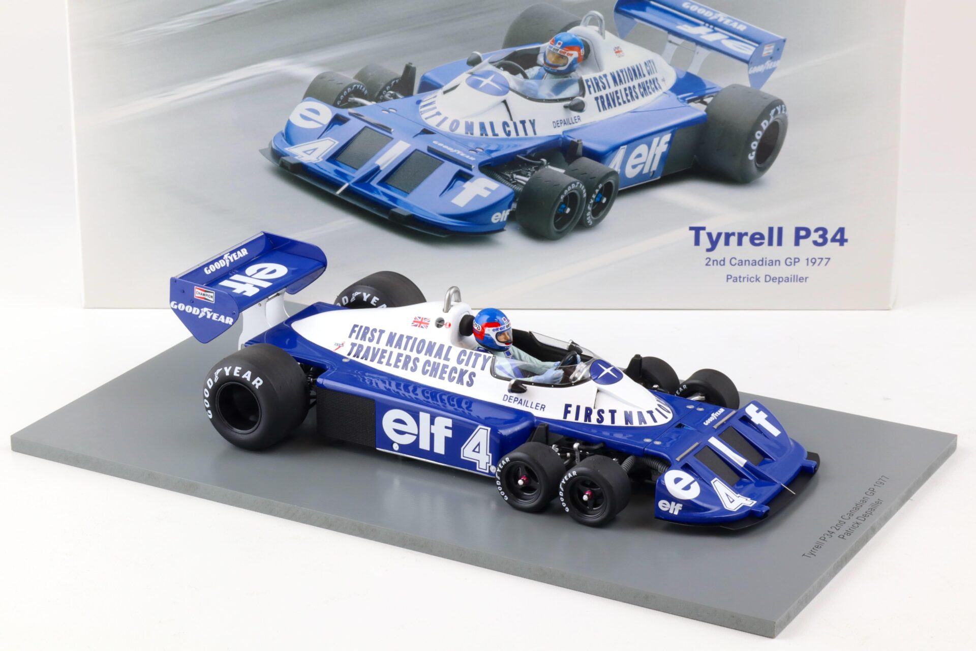 1:18 Spark Tyrrell P34 Depailler 2nd Canadian GP 1977 #4 blue/ white