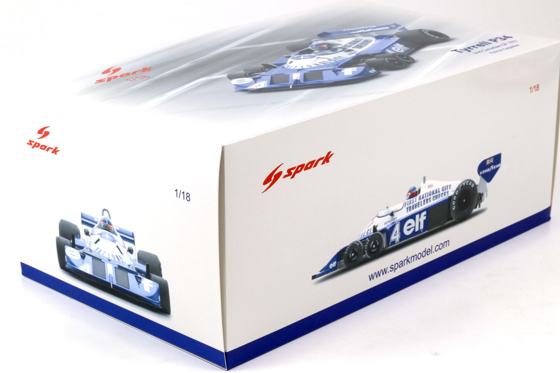 1:18 Spark Tyrrell P34 Depailler 2nd Canadian GP 1977 #4 blue/ white