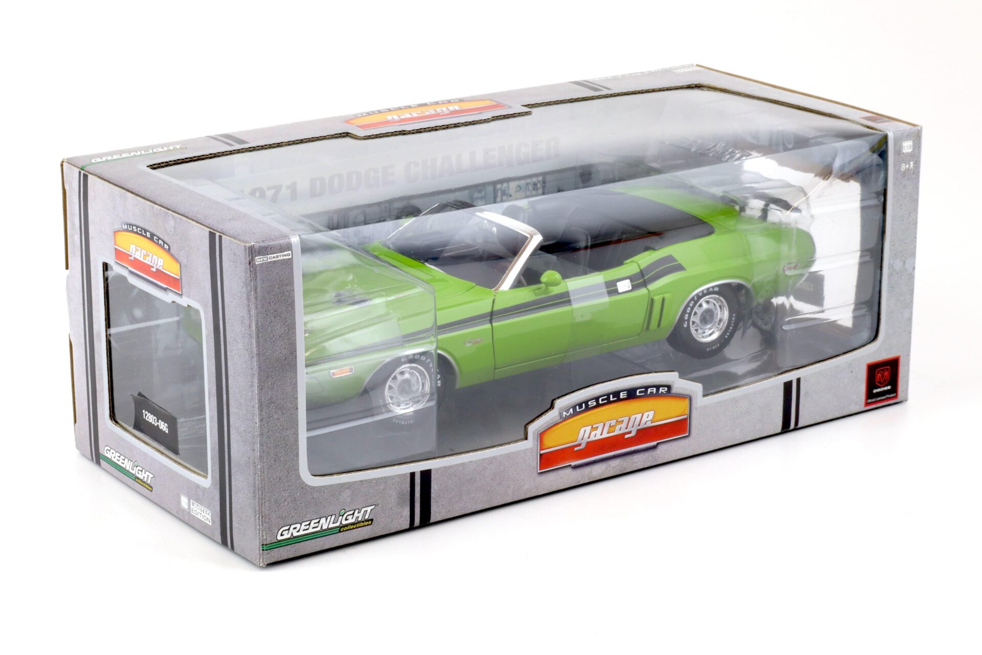 1:18 Greenlight 1971 Dodge Challenger Convertible green Muscle Car Garage