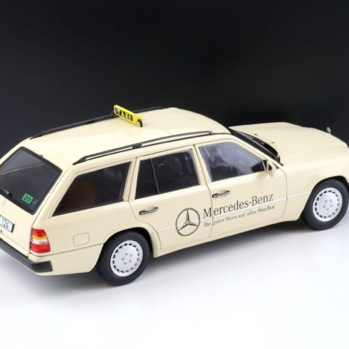 1:18 Norev Mercedes 300 D T-Modell Estate S124 E-Class TAXI ivory DEALER VERSION