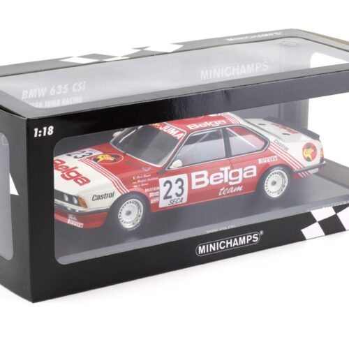 1:18 Minichamps BMW 635 CSI Belga Juma Racing 24h SPA 1985 Winkelhock/ Regout - Image 4
