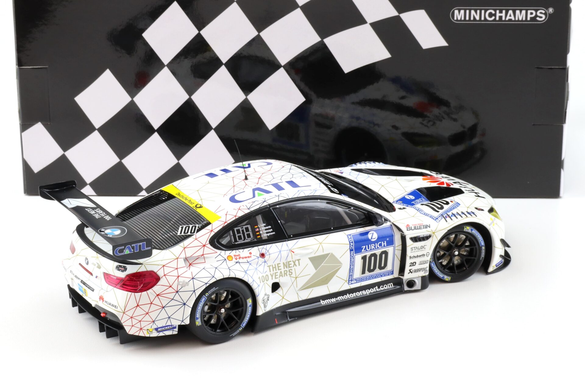 1:18 Minichamps BMW M6 GT3 Schober Motorsport 24h Nürburgring 2016 #100