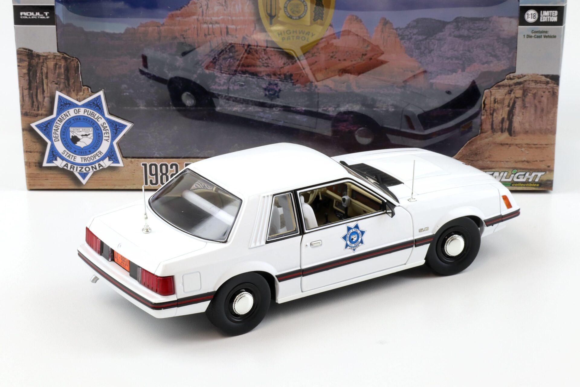 1:18 Greenlight 1982 Ford Mustang 5.0 SSP Arizona Department of Public Safety