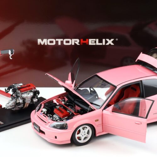 1:18 Motorhelix Honda Civic Type R (EK9) Customized Version Sweet pink + engine M85008