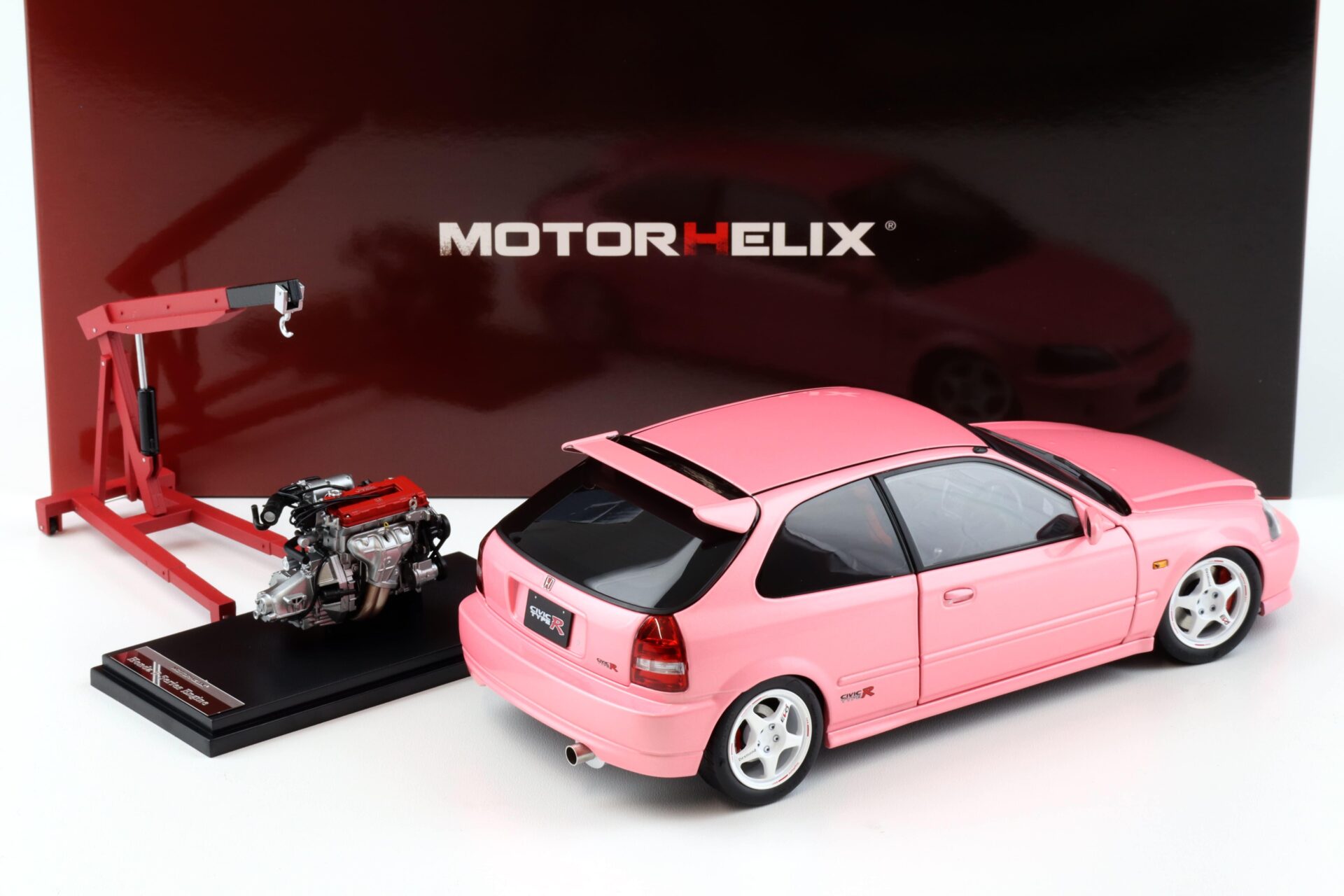 1:18 Motorhelix Honda Civic Type R (EK9) Customized Version Sweet pink + engine M85008