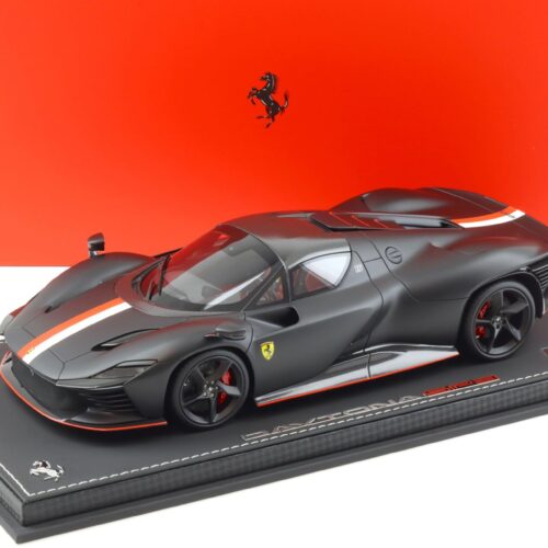 1:18 BBR Ferrari SP3 Daytona Spider Closed roof C.Leclerc matt black - Limited 146 pcs.