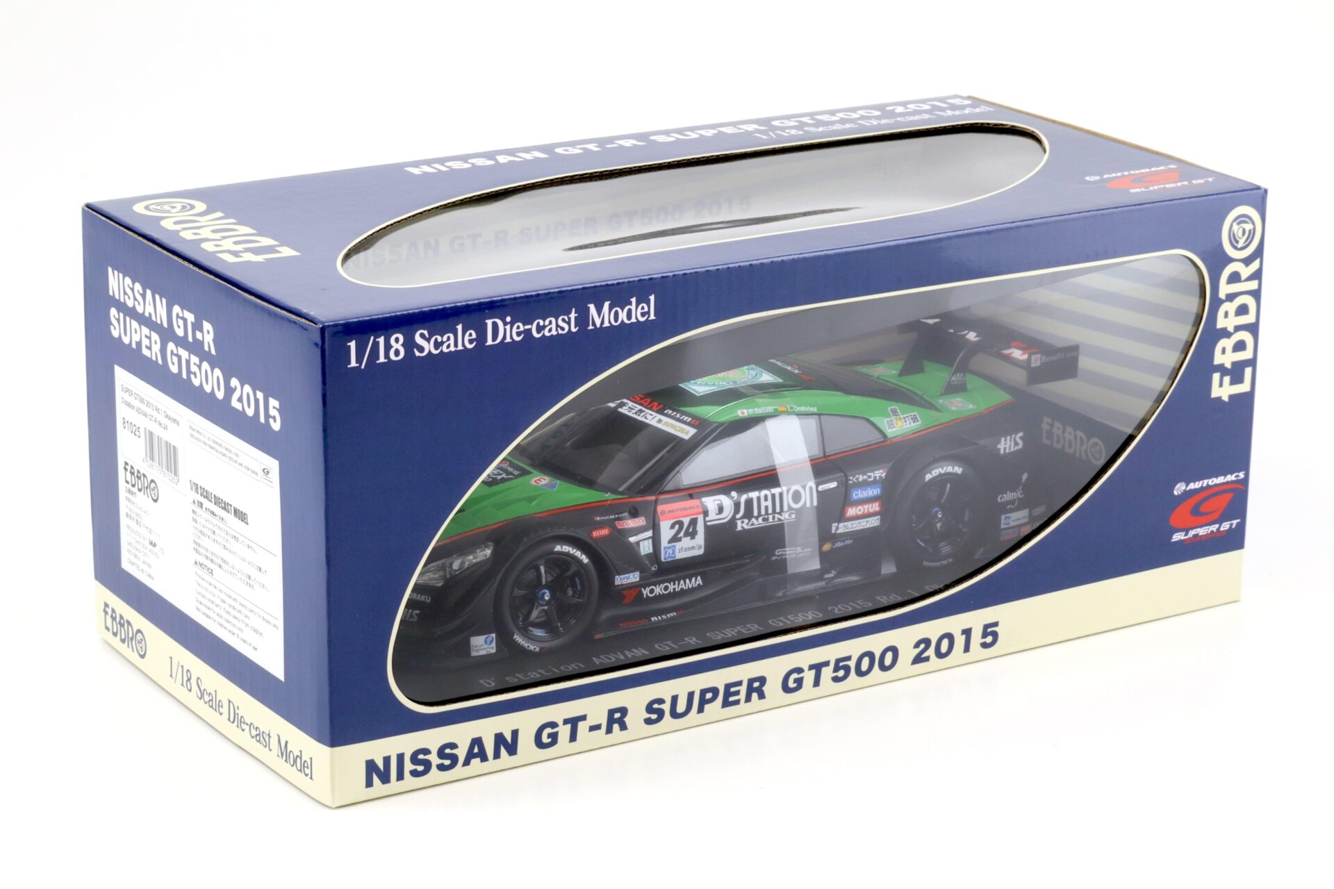 1:18 Ebbro Nissan GT-R Super GT500 2015 Rd.1 Okayama D´station ADVAN #24