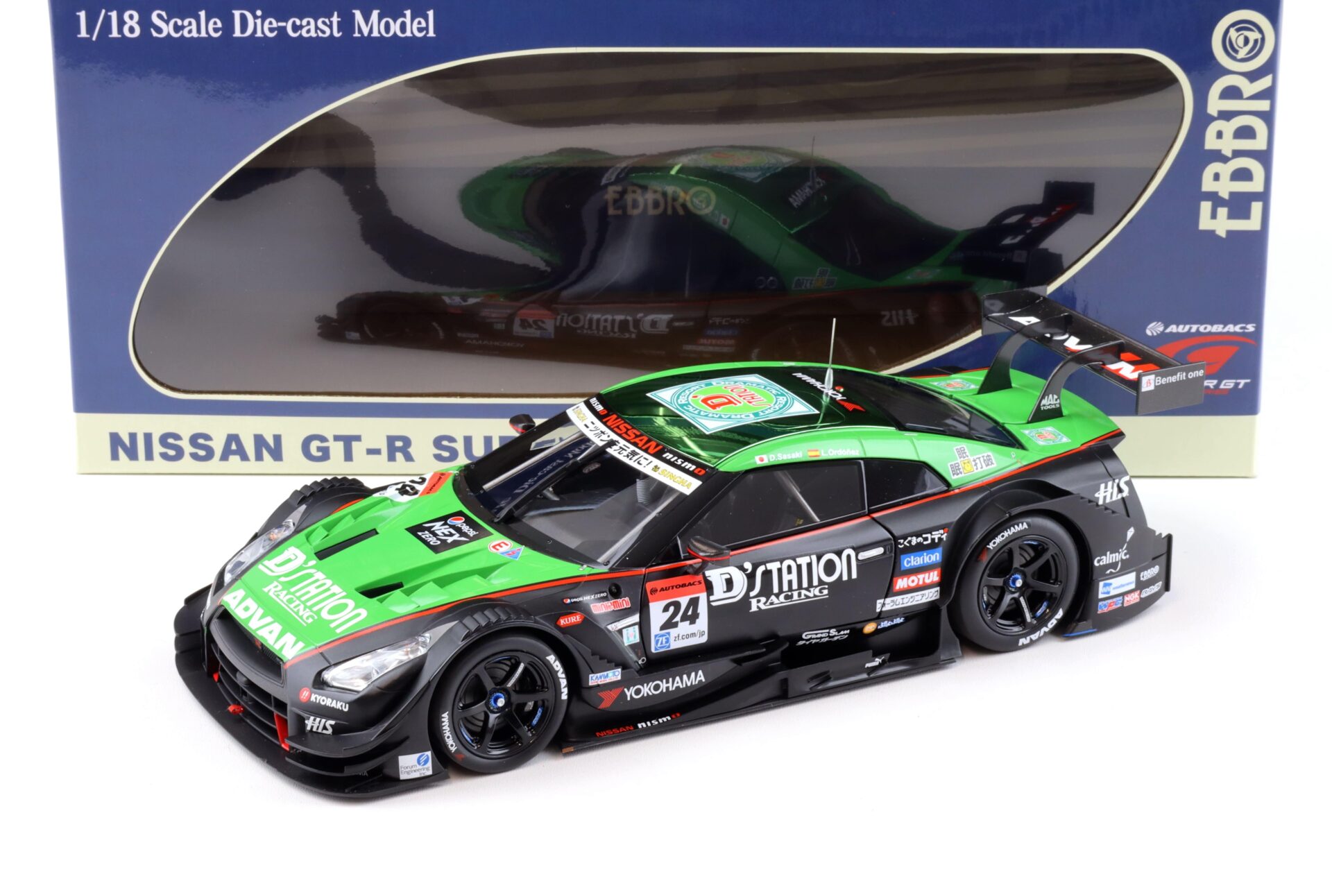 1:18 Ebbro Nissan GT-R Super GT500 2015 Rd.1 Okayama D´station ADVAN #24