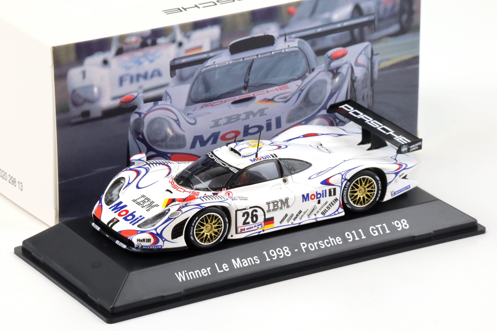 1:43 Spark Porsche 911 GT1 Winner Le Mans 1998 Mobil 1 #26 MAP Porsche Museum