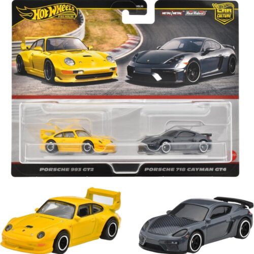 1:64 Hot Wheels 2024 Premium 2-Pack Porsche 993 GT2 & Porsche 718 Cayman GT4 979P