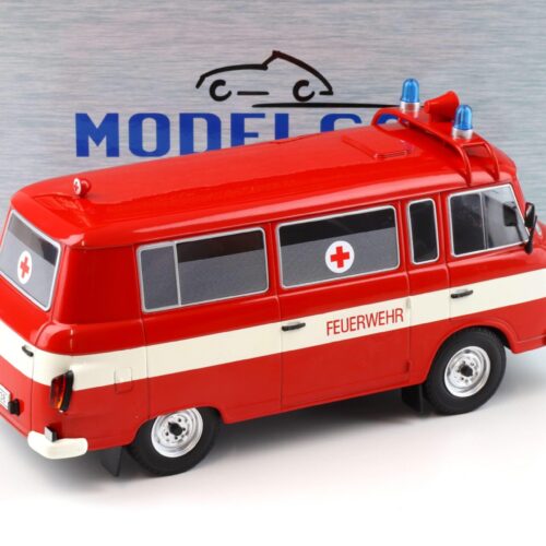 1:18 MCG Barkas B1000 Kleinbus Feuerwehr Ambulanz DDR 1965 white/ red