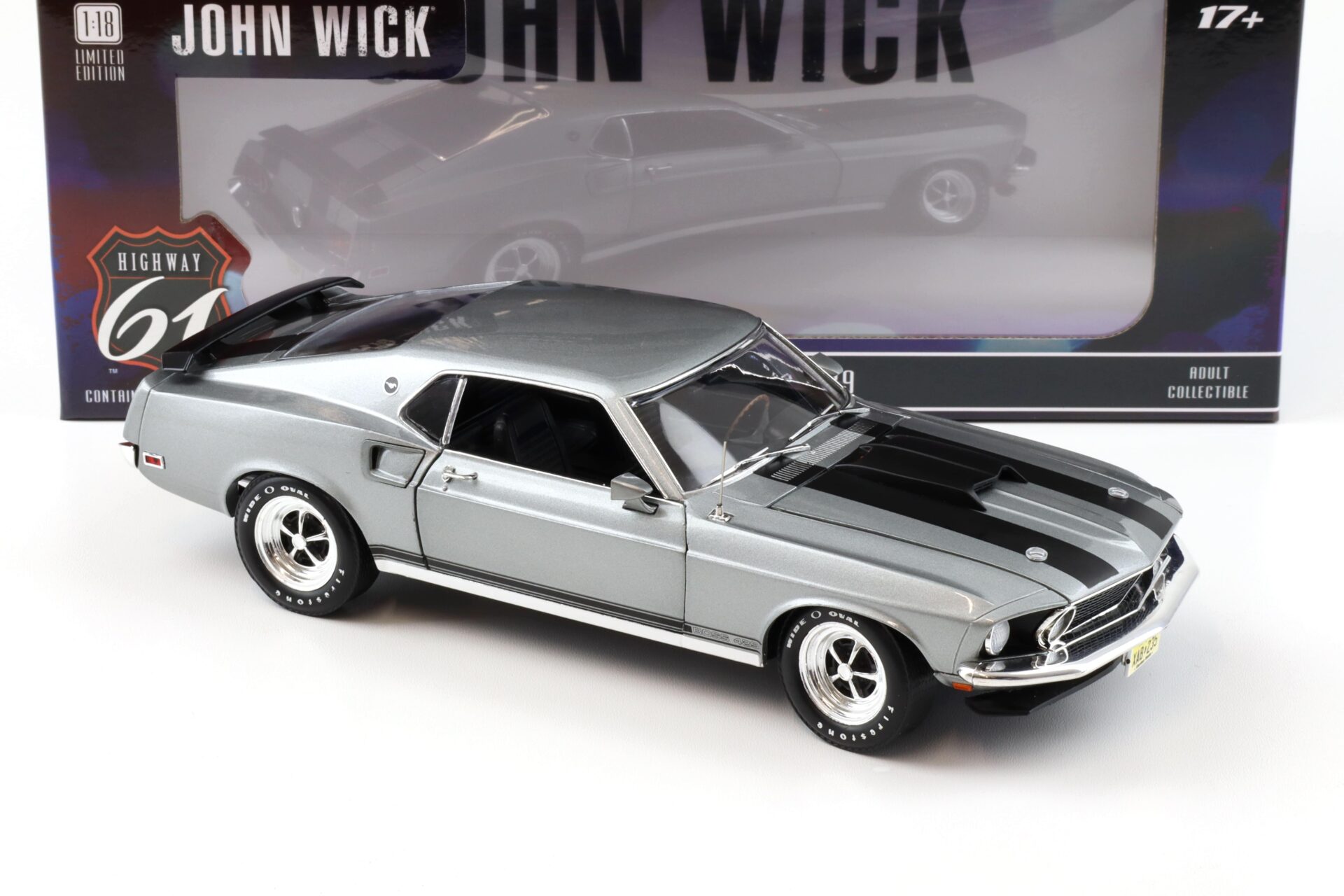 1:18 Highway61 Ford Mustang Boss 429 JOHN WICK grey/ black 1969