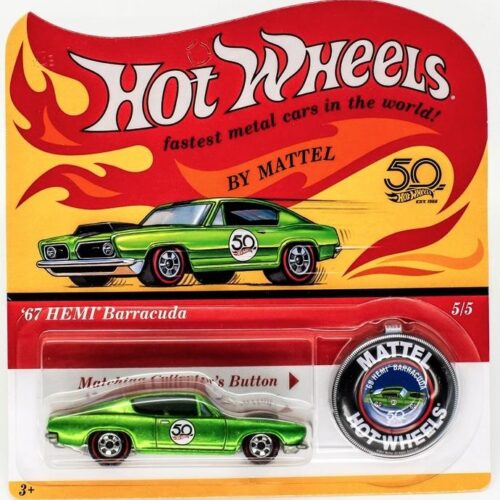1:64 Hot Wheels 2018 Redline 50th Anniversary 1967 Plymouth HEMI Barracuda green