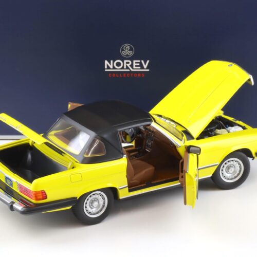 1:18 Norev Mercedes 450 SL R107 US Version 1979 yellow Hart aber Herzlich