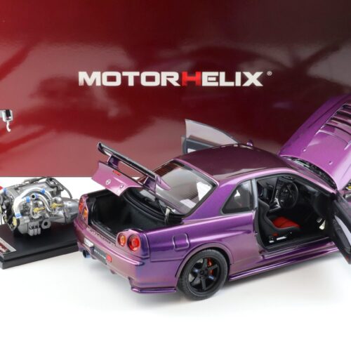 1:18 Motorhelix Nissan Skyline GT-R R34 Nismo CRS Midnight purple III M83410 - Image 5