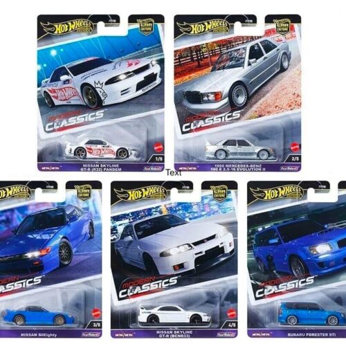 1:64 Hot Wheels Premium 2024 Modern Classics SET 5 pcs. Mercedes, Nissan 976E