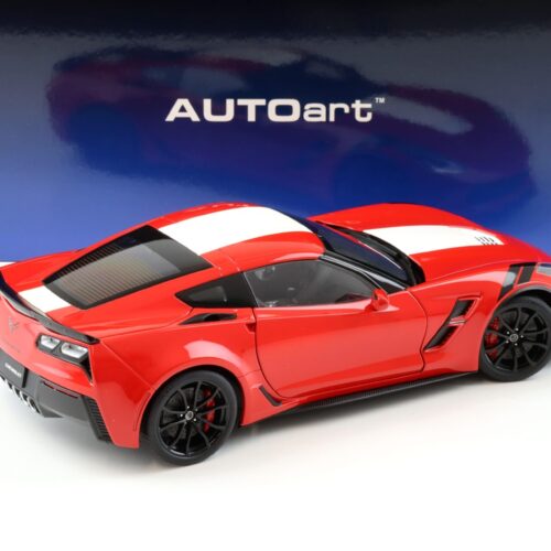 1:18 AUTOart Chevrolet Corvette C7 Grand Sport red/ white stripes 71274