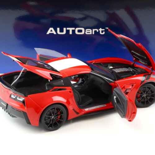 1:18 AUTOart Chevrolet Corvette C7 Grand Sport red/ white stripes 71274