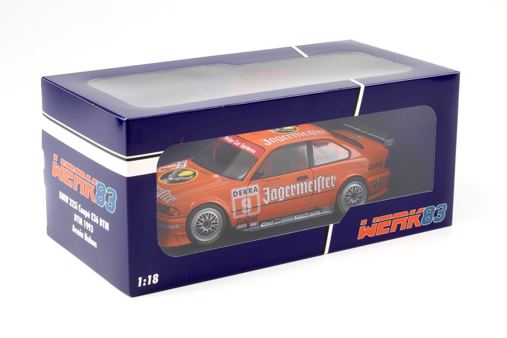 1:18 WERK83 BMW 325i E36 Coupe DTM 1993 Hahne #9 Jägermeister
