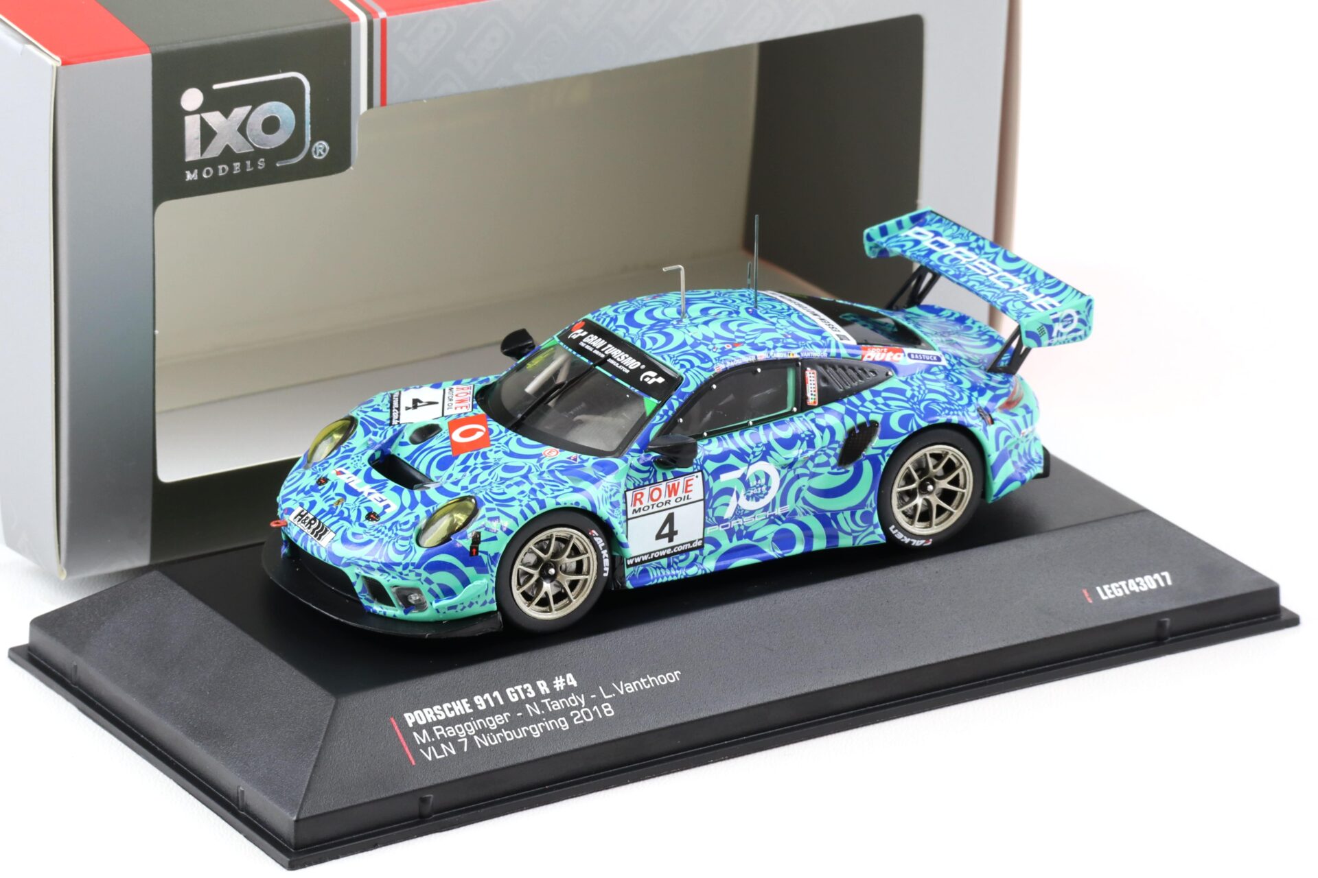 1:43 IXO Porsche 911 991 GT3 R #4 VLN 7 Nürburgring 2018 Falken Ragginger/ Tandy