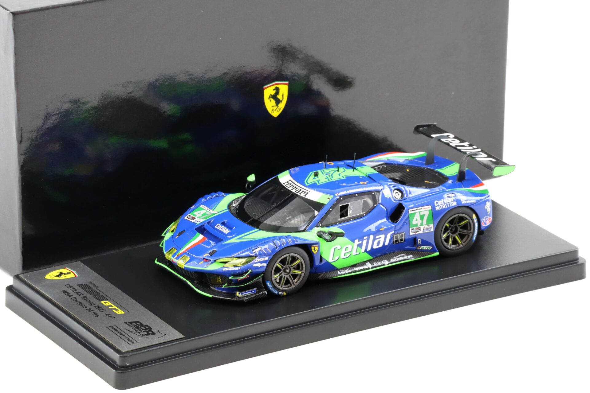 1:43 BBR Competition Ferrari 296 GT3 Cetilar Racing 2023 #47 IMSA Daytona 24h