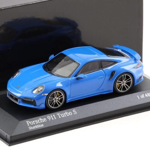 1:43 Minichamps Porsche 911 992 Turbo S Coupe Sport Design 2021 Shark blue