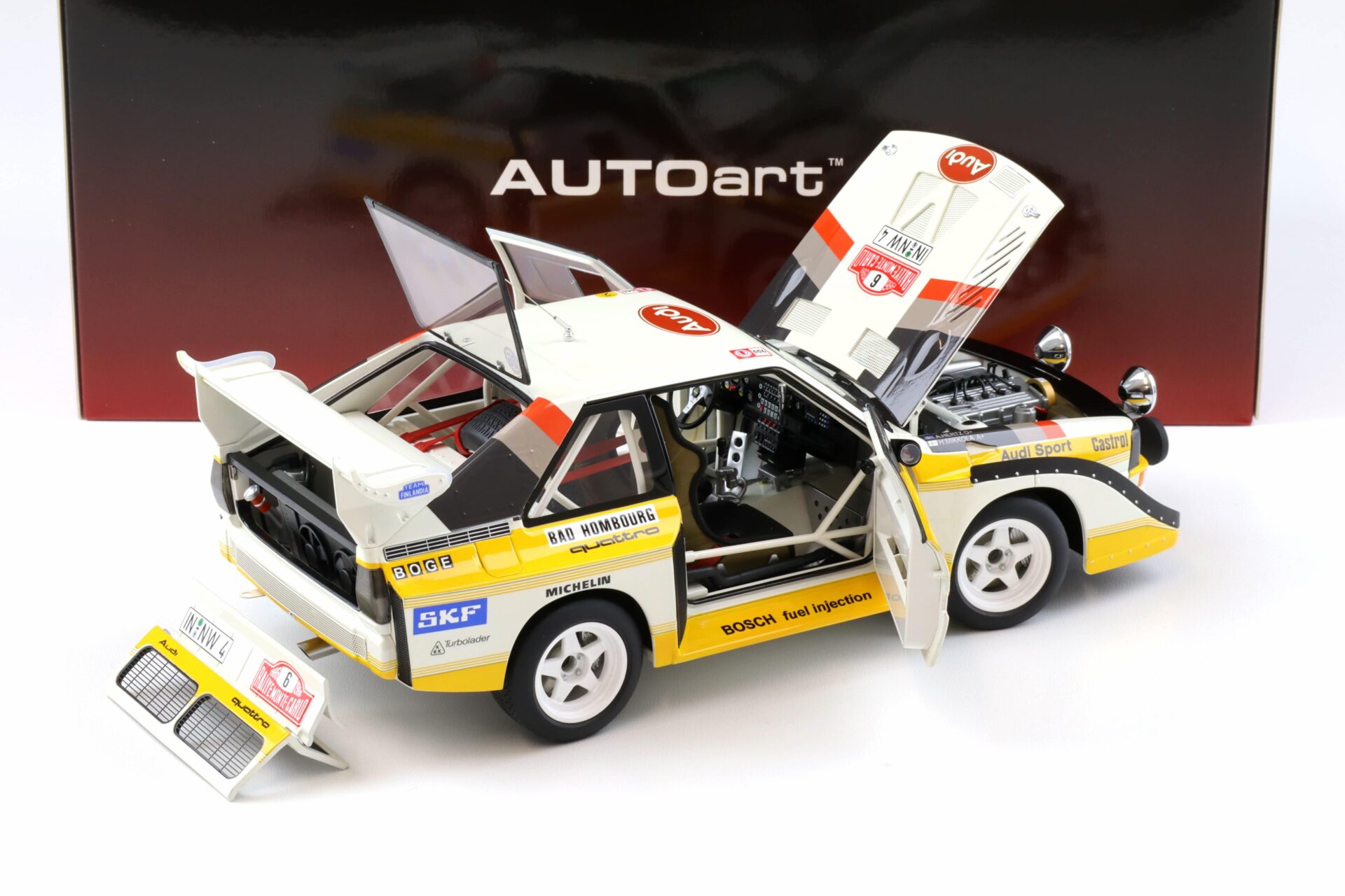 1:18 AUTOart Audi Sport Quattro S1 #6 Rally Monte Carlo 1986 Mikkola/ Hertz 88602
