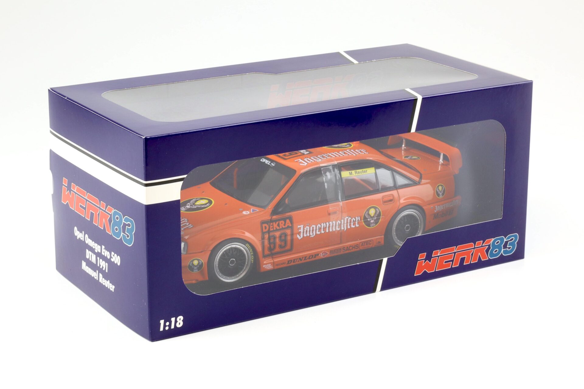 1:18 WERK83 Opel Omega EVO 500 DTM 1991 Jägermeister #99 Manuel Reuter