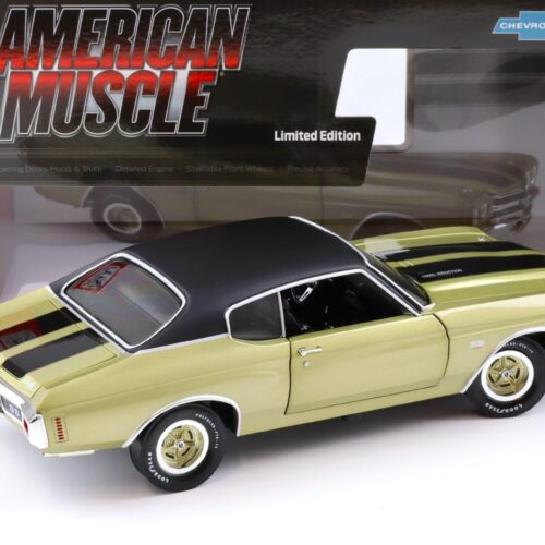 1:18 Auto World 1970 Chevrolet Chevelle SS Coupe MCACN Centenniel Gold/ black roof