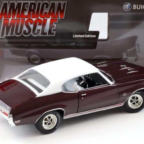1:18 Auto World 1970 Buick GS Stage 1 MCACN Burgundy Mist/ white roof