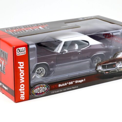 1:18 Auto World 1970 Buick GS Stage 1 MCACN Burgundy Mist/ white roof