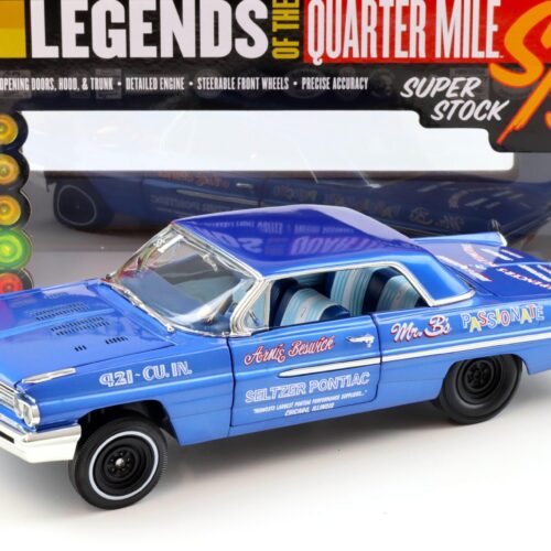 1:18 Auto World 1962 Pontiac Catalina Arnie Beswick Mr. Bs Passionate Poncho Ensign Blue