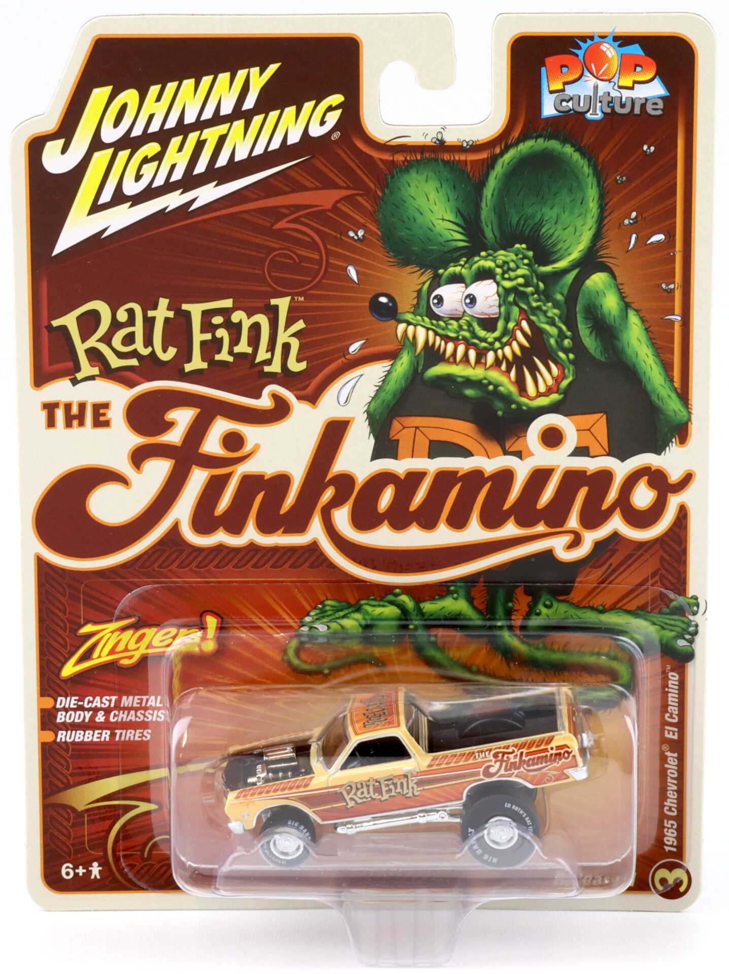 1:64 Johnny Lightning Pop Culture 1965 Chevrolet El Camino Finkamino Rat Fink