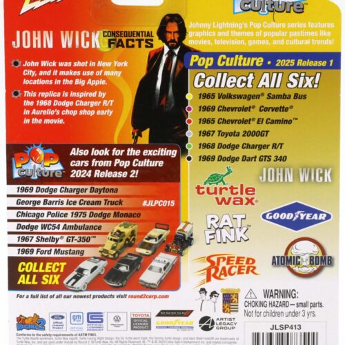 1:64 Johnny Lightning Pop Culture 1968 Dodge Charger R/T John Wick Hitman