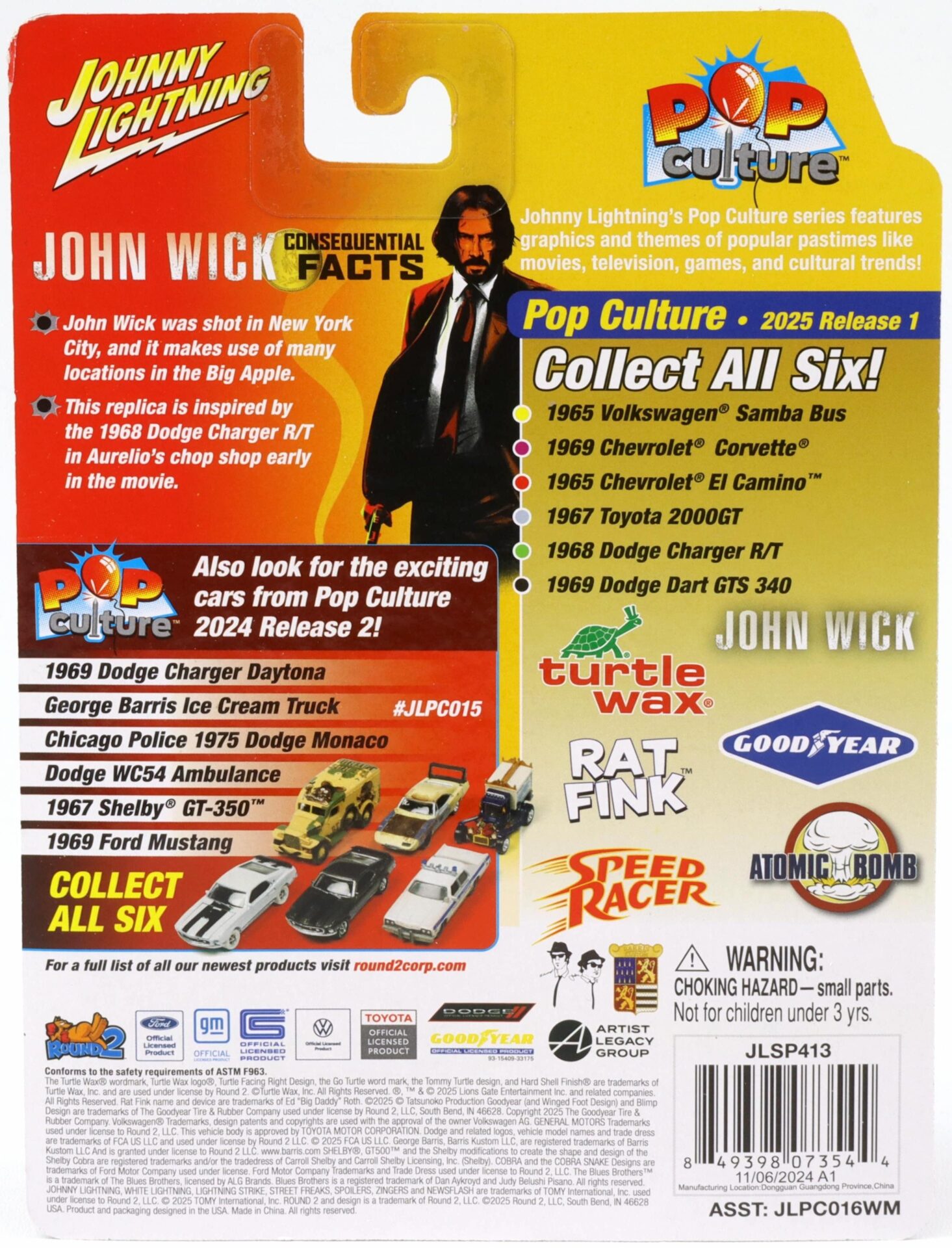 1:64 Johnny Lightning Pop Culture 1968 Dodge Charger R/T John Wick Hitman