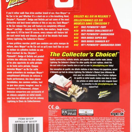 1:64 Johnny Lightning #38 MOPAR 1970 Dodge Challenger R/T panther pink